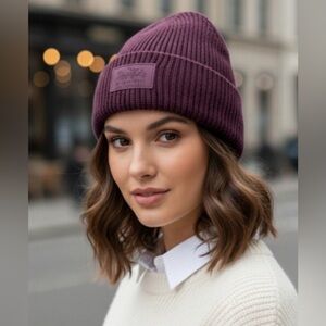 NWT - Coach RED Knit Patch Beanie